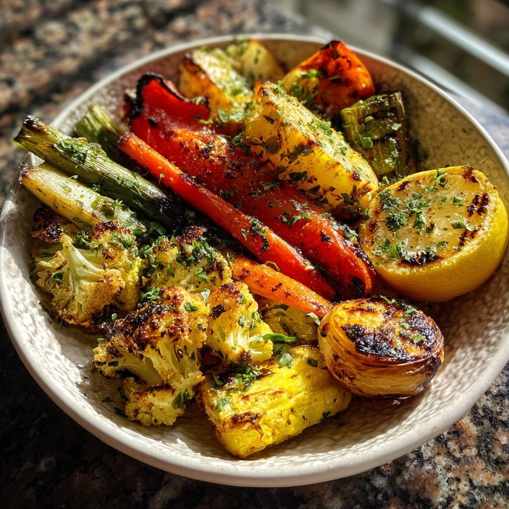 Healthy Lemon Herb Grilled Veggies